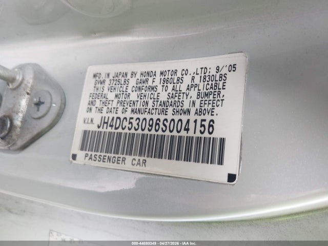 Aukcja sprzedaży 2006 Acura Rsx Type S, vin: JH4DC53096S004156, numer aukcji: 44880349