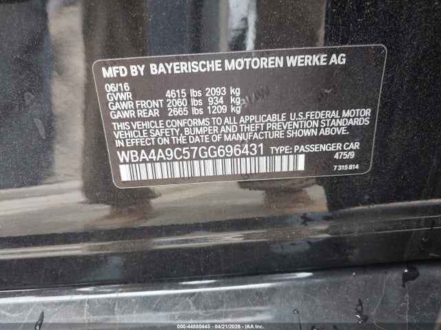 Aukcja sprzedaży 2016 Bmw 428i Gran Coupe, vin: WBA4A9C57GG696431, numer aukcji: 44880445