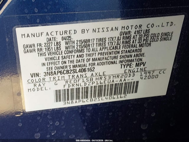 3N8AP6CB2SL406162 Nissan Kicks Sv Intelligent Awd