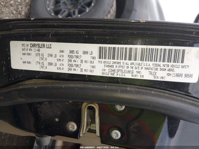 44880547 :رقم المزاد ، 1D3HB13P79J510016 vin ، 2009 Dodge Ram 1500 Slt/sport/trx مزاد بيع