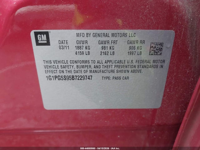 2011 CHEVROLET CRUZE 1G1PG5S95B7229747 Photo 8