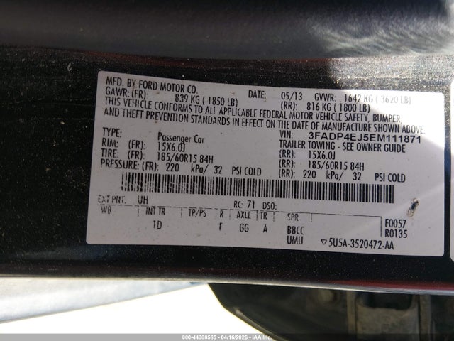 Ford FIESTA SE 2014 3FADP4EJ5EM111871 Image 9