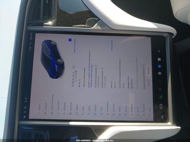 2018 Tesla Model X 100d/75d/p100d მანქანა იყიდება აუქციონზე, vin: 5YJXCBE24JF126456, აუქციონის ნომერი: 44880604
