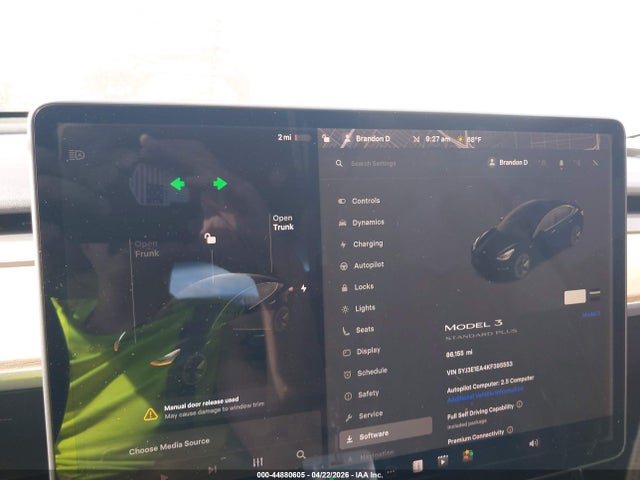 Auction sale of the 2019 Tesla Model 3 Long Range/mid Range/standard Range/standard Range Plus, vin: 5YJ3E1EA4KF395553, lot number: 44880605