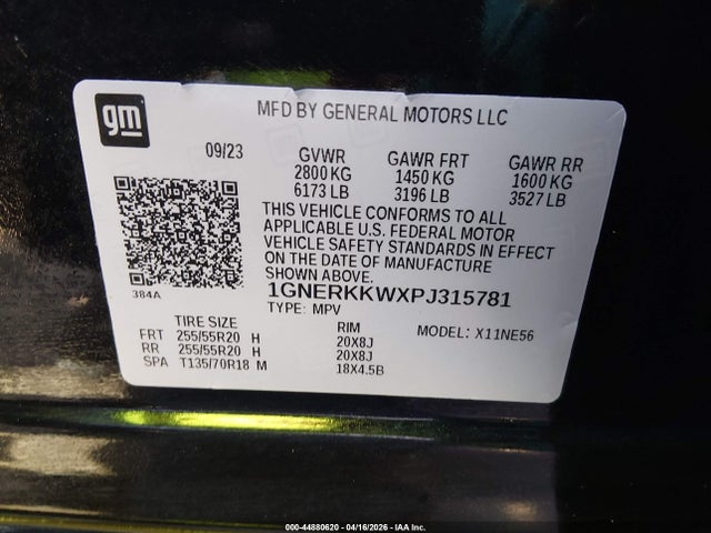 Продаж на аукціоні авто 2023 Chevrolet Traverse Fwd Premier, vin: 1GNERKKWXPJ315781, номер лоту: 44880620
