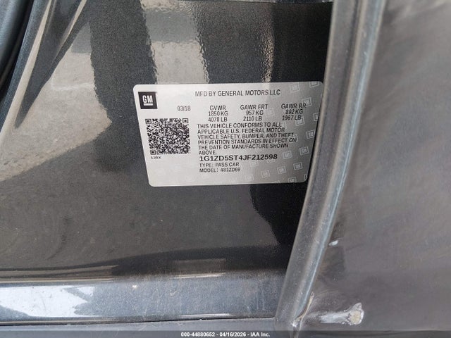Продаж на аукціоні авто 2018 Chevrolet Malibu Lt, vin: 1G1ZD5ST4JF212598, номер лоту: 44880652