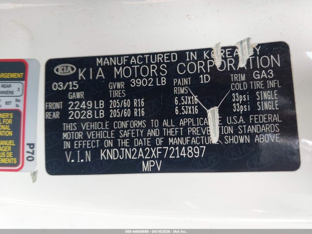 KIA Soul 2015 KNDJN2A2XF7214897 Image 9