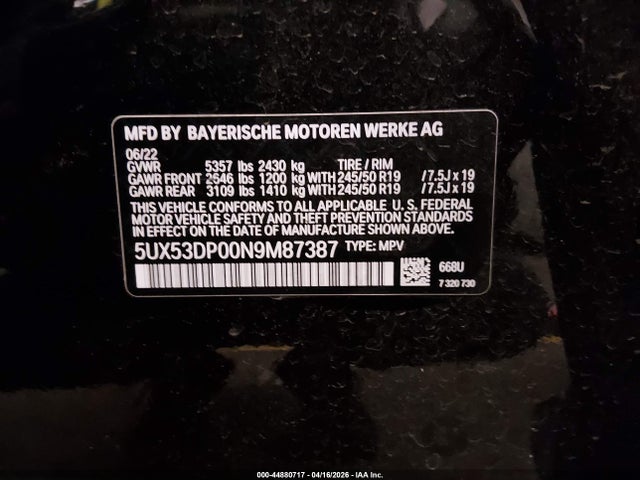 5UX53DP00N9M87387 BMW X3 Xdrive30i