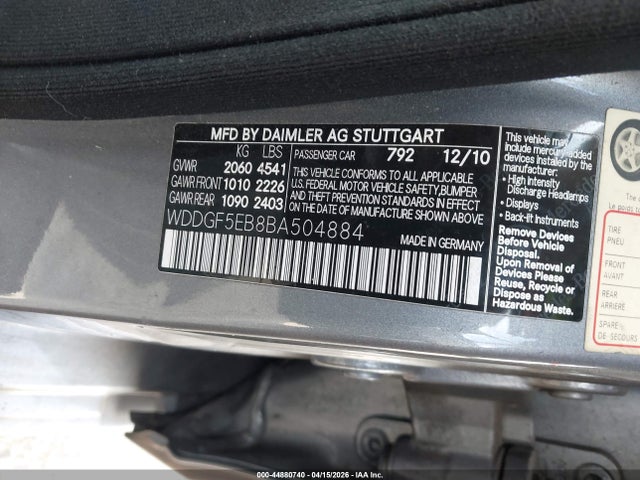 Aukcja sprzedaży 2011 Mercedes-benz C 300 Sport, vin: WDDGF5EB8BA504884, numer aukcji: 44880740