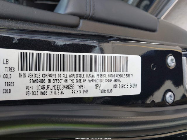 Продаж на аукціоні авто 2014 Jeep Grand Cherokee Summit, vin: 1C4RJFJM1EC340658, номер лоту: 44880829