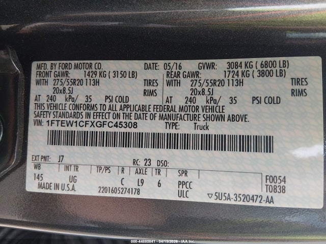 Ford F-150 Xlt 2016 1FTEW1CFXGFC45308 Image 9