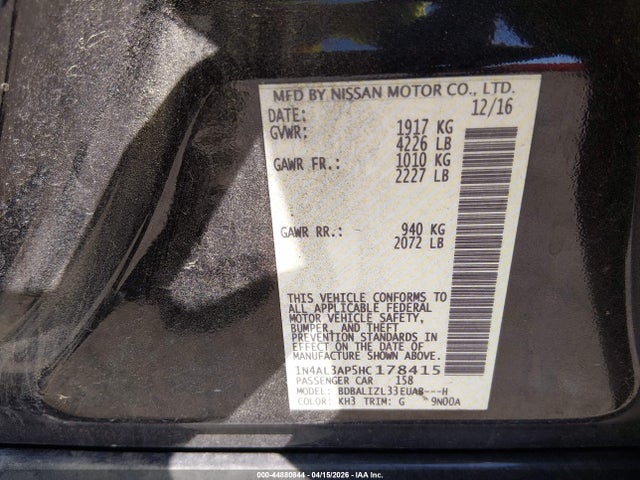 1N4AL3AP5HC178415 Nissan Altima 2.5 Sv