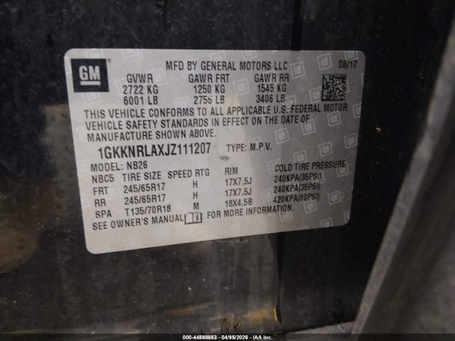 2018 GMC ACADIA 1GKKNRLAXJZ111207 Photo 8