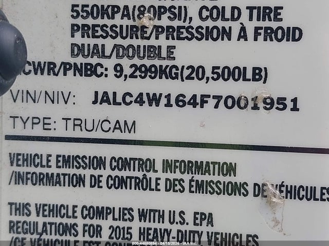 Isuzu Npr Dsl Reg At 2015 JALC4W164F7001951 Image 8