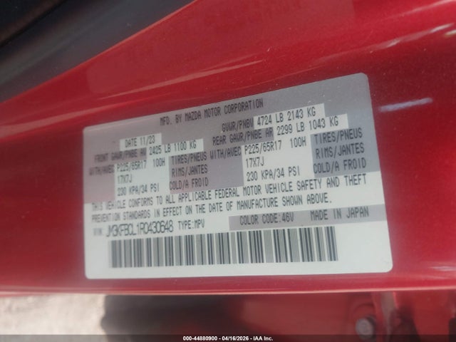 Aukcja sprzedaży 2024 Mazda Cx-5 2.5 S Preferred, vin: JM3KFBCL1R0430648, numer aukcji: 44880900