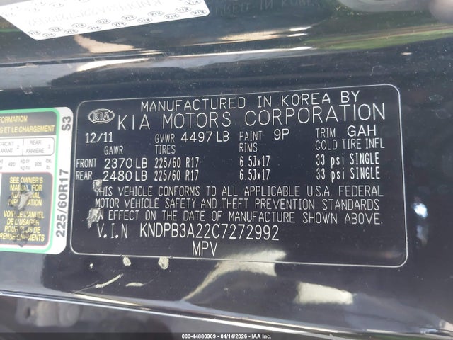 2012 KIA SPORTAGE KNDPB3A22C7272992 Photo 8