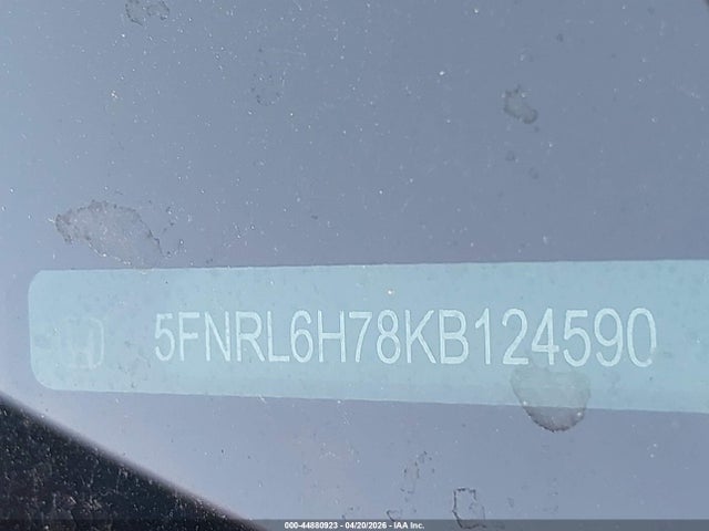 Aukcja sprzedaży 2019 Honda Odyssey Ex-l, vin: 5FNRL6H78KB124590, numer aukcji: 44880923