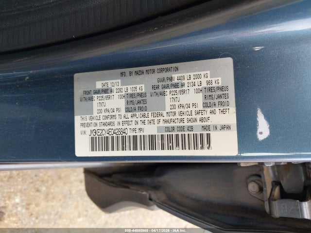 Aukcja sprzedaży 2014 Mazda Cx-5 Touring, vin: JM3KE2CY4E0428840, numer aukcji: 44880965