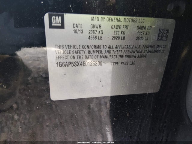 Продаж на аукціоні авто 2014 Cadillac Cts Standard, vin: 1G6AP5SX4E0125200, номер лоту: 44880997