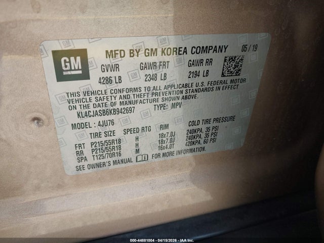 Buick Encore Fwd Preferred 2019 KL4CJASB6KB942697 Image 9