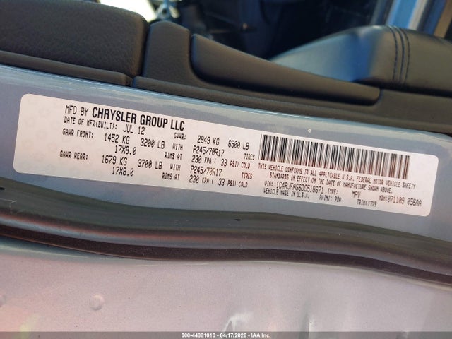 Auction sale of the 2013 Jeep Grand Cherokee Laredo, vin: 1C4RJFAG6DC518671, lot number: 44881010