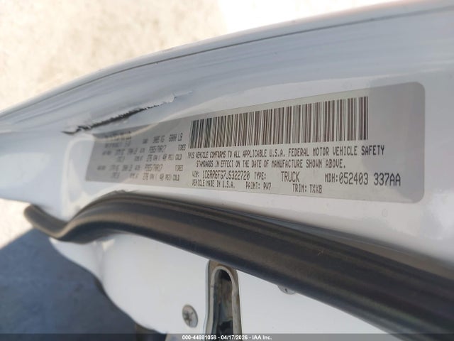 Aukcja sprzedaży 2018 Ram 1500 Tradesman  4x2 6'4 Box, vin: 1C6RR6FG7JS322720, numer aukcji: 44881058