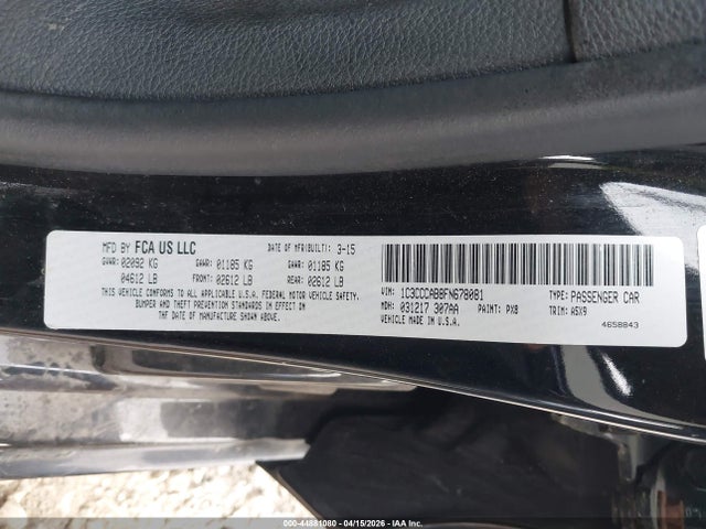 Aukcja sprzedaży 2015 Chrysler 200 Limited, vin: 1C3CCCAB8FN678081, numer aukcji: 44881080