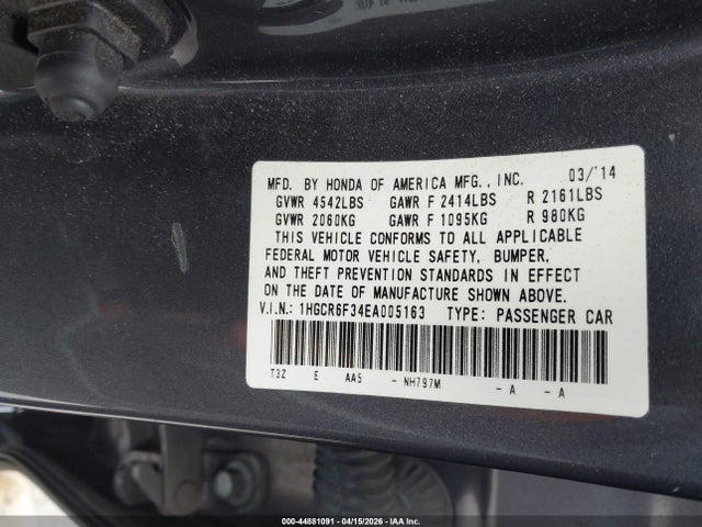 1HGCR6F34EA005163 Honda ACCORD HYBRID