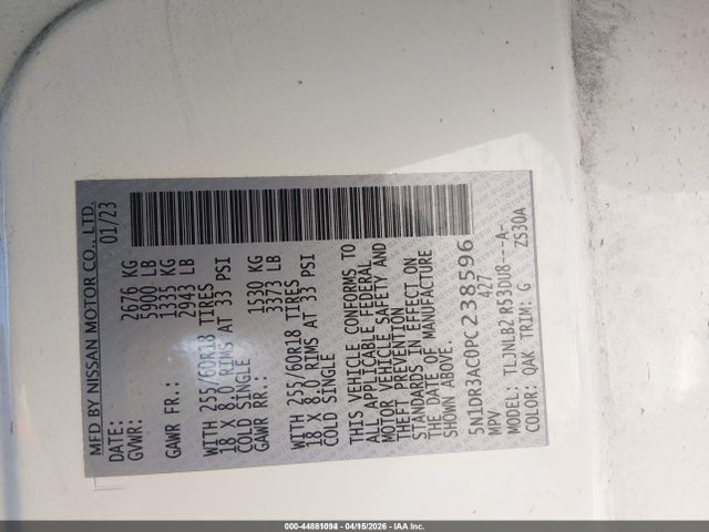 2023 NISSAN PATHFINDER 5N1DR3AC0PC238596 Photo 8