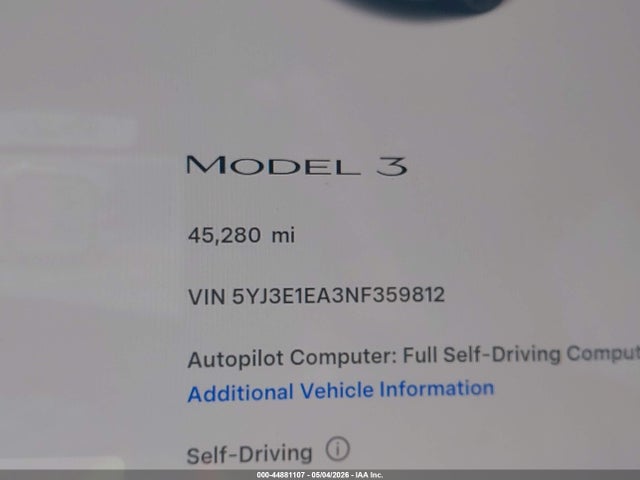 Tesla Model 3 Rear-wheel Drive 2022 5YJ3E1EA3NF359812 Image 15