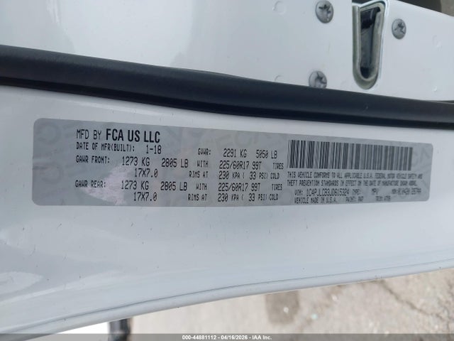 1C4PJLCB3JD615324 Jeep Cherokee Latitude Fwd