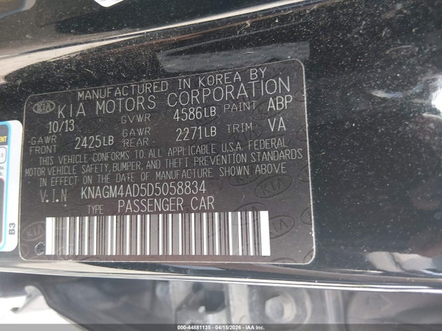 2013 KIA OPTIMA HYBRID KNAGM4AD5D5058834 Photo 8