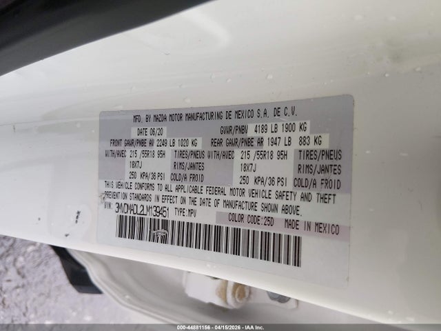Aukcja sprzedaży 2020 Mazda Cx-30 Preferred Package, vin: 3MVDMADL2LM139451, numer aukcji: 44881156