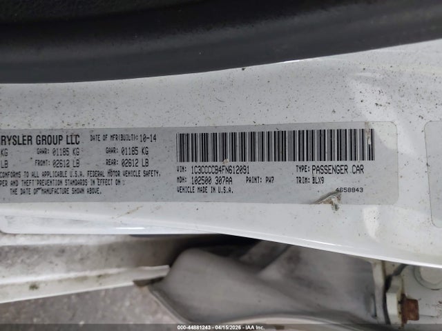 Aukcja sprzedaży 2015 Chrysler 200 C, vin: 1C3CCCCB4FN612091, numer aukcji: 44881243