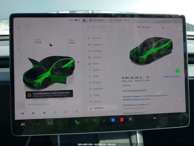 Продаж на аукціоні авто 2026 Tesla Model Y All-wheel Drive/long Range Launch Series/premium All-wheel Drive, vin: 7SAYGDEE6TF552721, номер лоту: 44881245