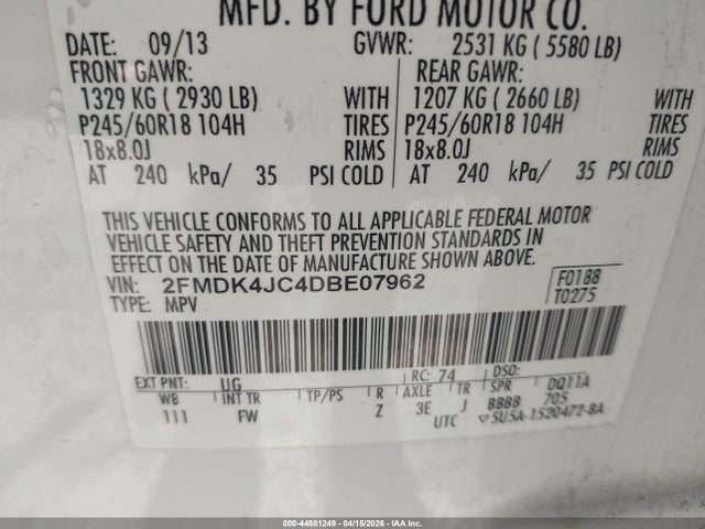 2013 FORD EDGE 2FMDK4JC4DBE07962 Photo 8