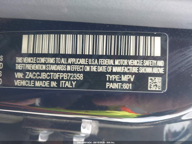 Aukcja sprzedaży 2015 Jeep Renegade Trailhawk, vin: ZACCJBCT0FPB72358, numer aukcji: 44881434