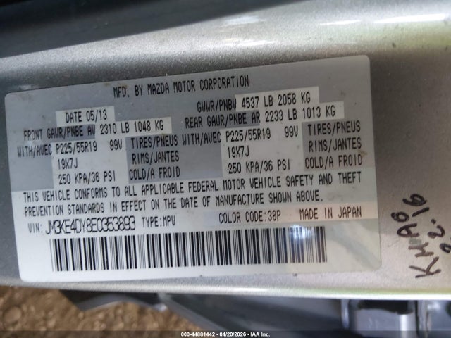 JM3KE4DY8E0353893 Mazda Cx-5 Grand Touring