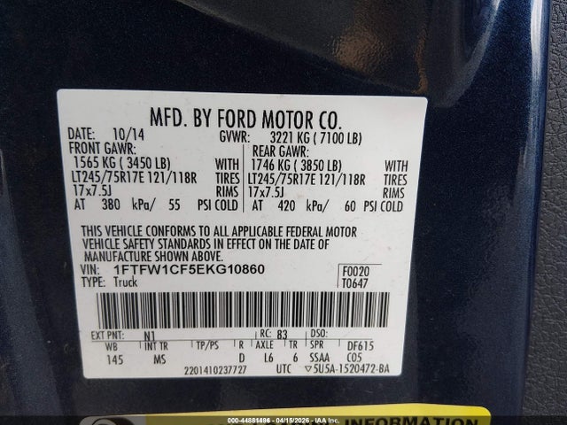 2014 FORD F-150 1FTFW1CF5EKG10860 Photo 8