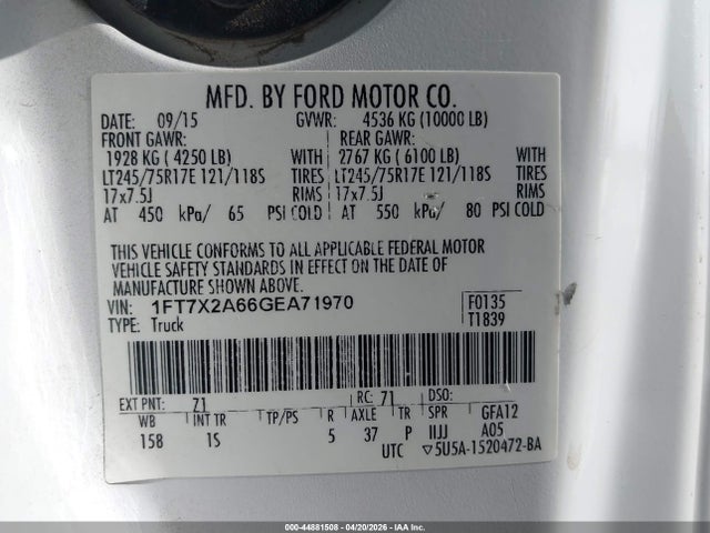 Ford F-250 Xl 2016 1FT7X2A66GEA71970 Image 9