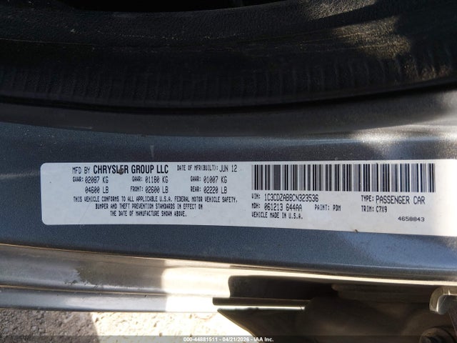 Aukcja sprzedaży 2012 Dodge Avenger Se, vin: 1C3CDZAB8CN323536, numer aukcji: 44881511
