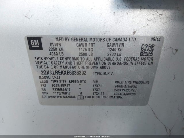 2GKALREKXE6336302 GMC Terrain Sle-2