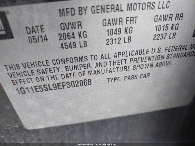 Chevrolet MALIBU 2LT 2014 1G11E5SL9EF302068 Image 9
