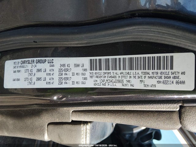 Продаж на аукціоні авто 2014 Jeep Cherokee Latitude, vin: 1C4PJMCS4EW229835, номер лоту: 44881594