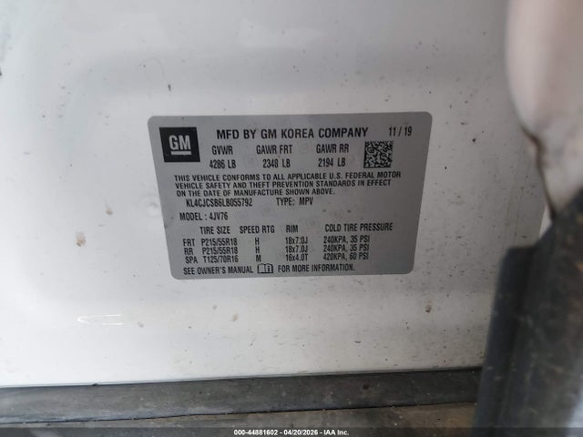 Aukcja sprzedaży 2020 Buick Encore Fwd Essence, vin: KL4CJCSB6LB055792, numer aukcji: 44881602