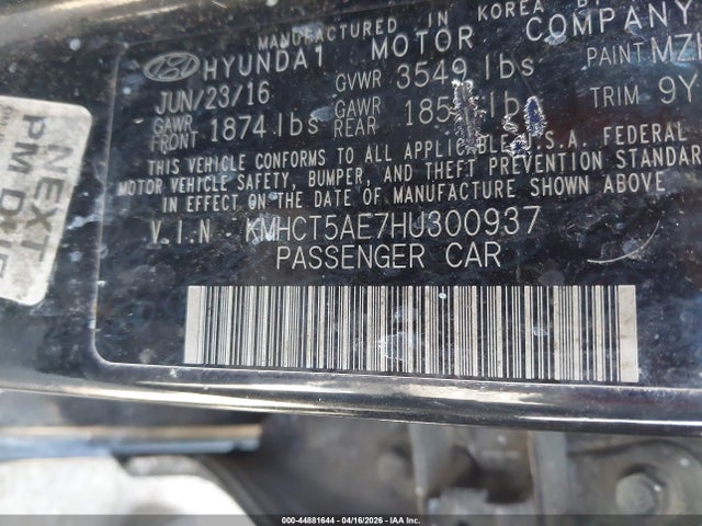 Hyundai ACCENT SE 2017 KMHCT5AE7HU300937 Image 9