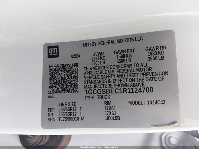 1GCGSBEC1R1124700 Chevrolet Colorado 2wd Wt