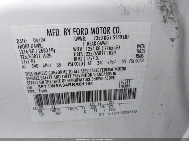Ford Maverick Xl 2024 3FTTW8A34RRA81164 Image 9