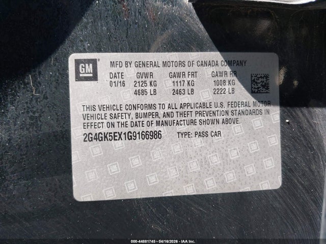 2G4GK5EX1G9166986 Buick Regal Turbo