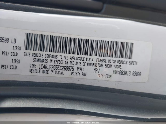44881835 :رقم المزاد ، 1C4RJFAG5EC269975 vin ، 2014 Jeep Grand Cherokee Laredo مزاد بيع